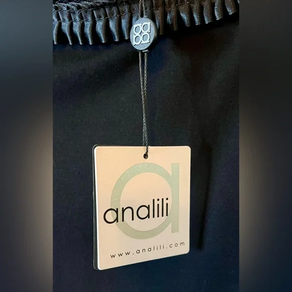 🤩 NEW ITEM! Analili Irma Ruched Tunic Dress Black Asymmetrical Midi Knee Length - Picture 9 of 13